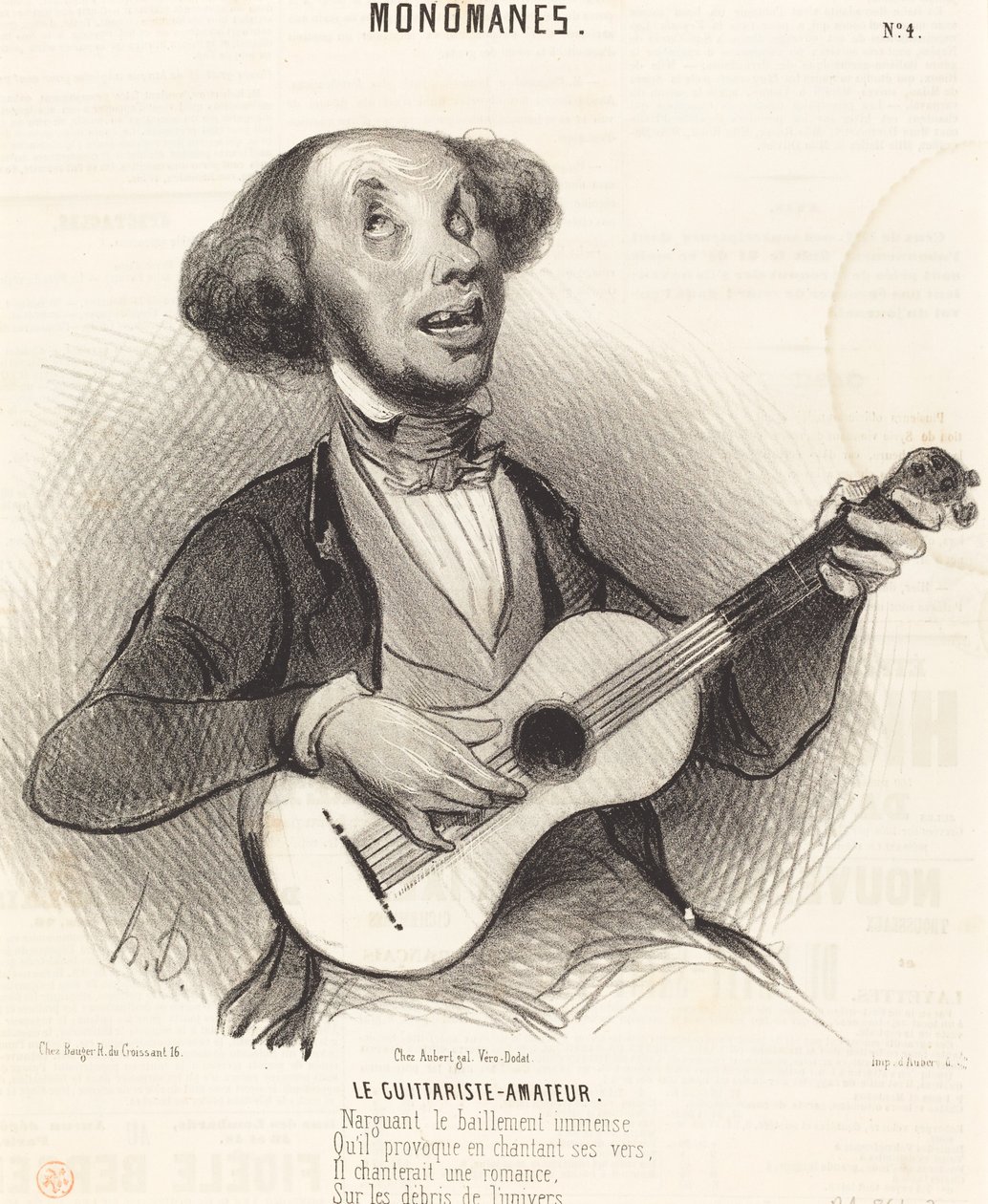 De Amateur-Gitarist door Honoré Daumier