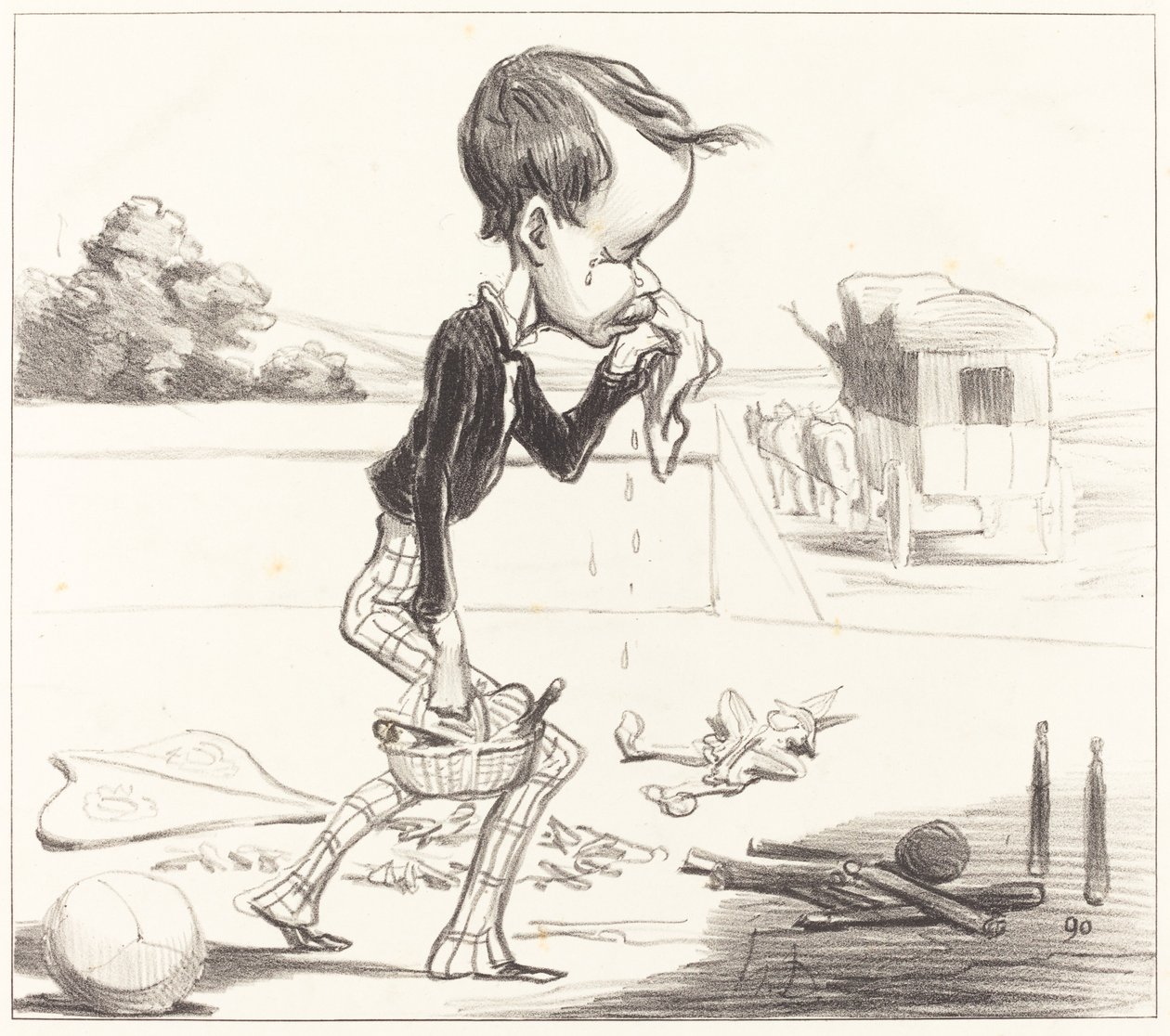 De Jonge Estancelin moet terug naar de klas! door Honoré Daumier