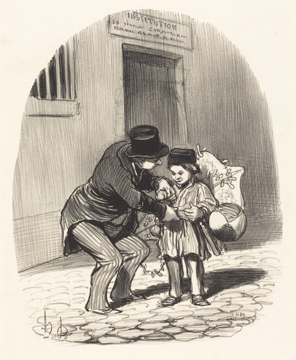 De dag van vertrek door Honoré Daumier