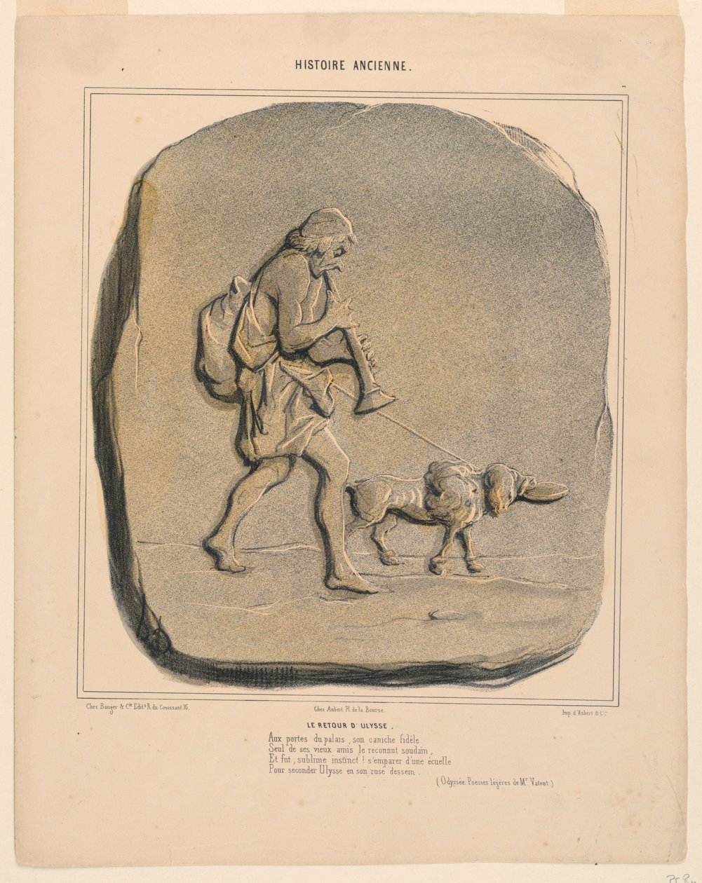 De Terugkeer van Odysseus, plaat 7 uit de Histoire Ancienne door Honoré Daumier