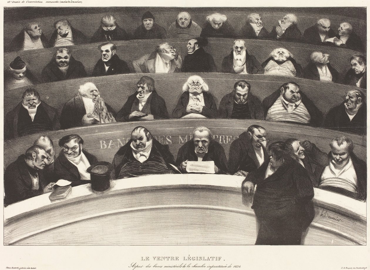 De Wetgevende Buik door Honoré Daumier