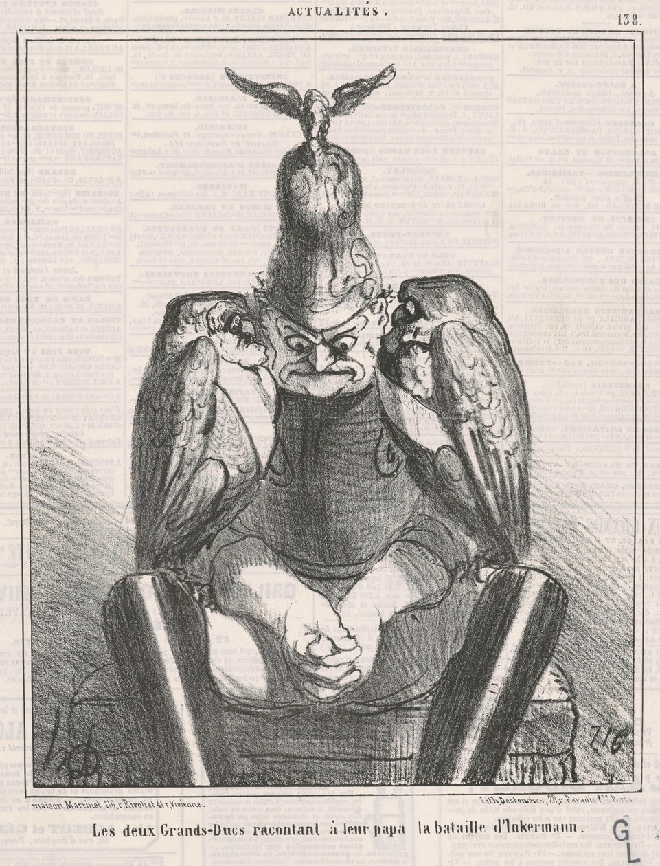 De twee grote hertogen vertellen... Inkermann door Honoré Daumier