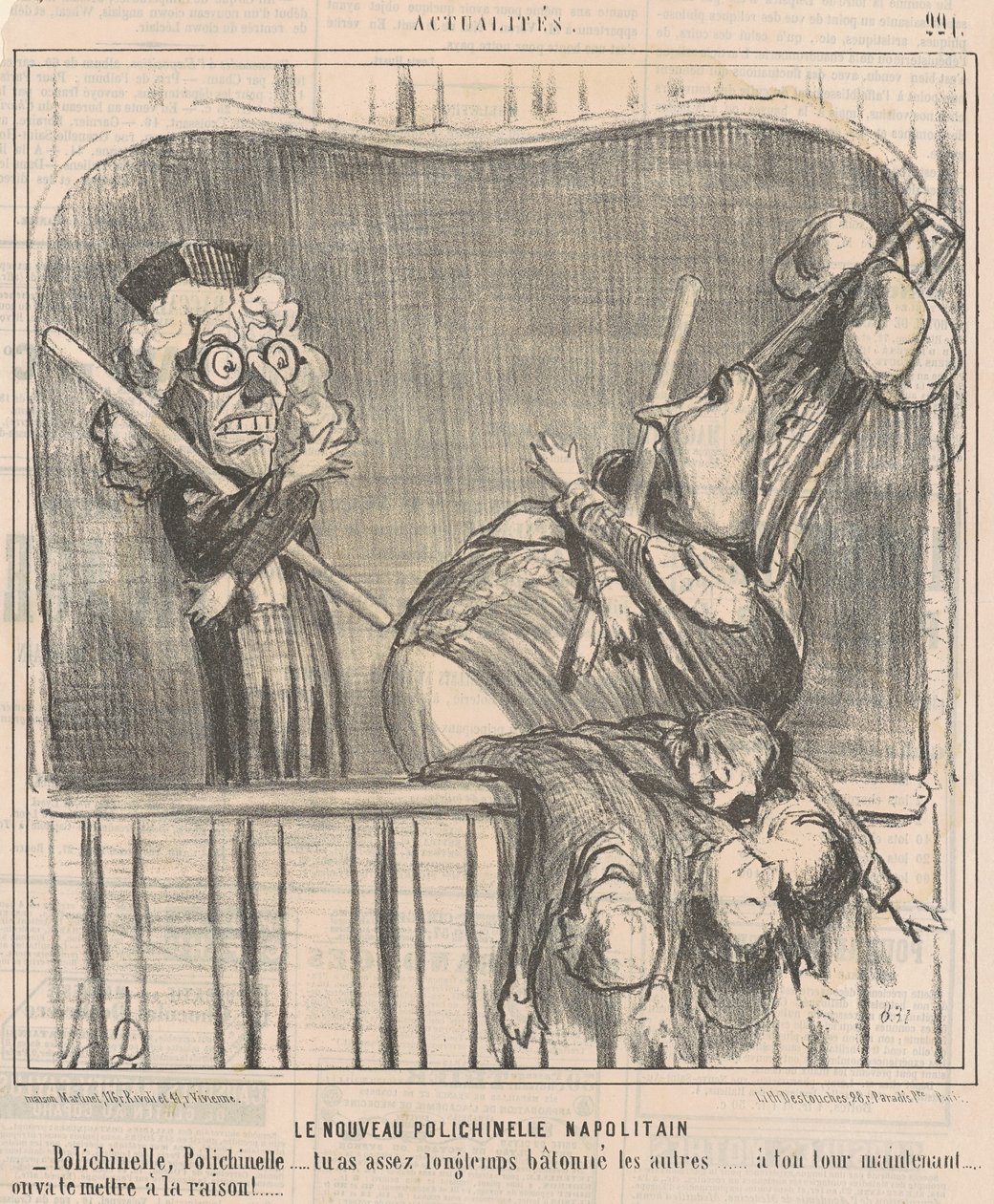 De nieuwe Napolitaanse polichinelle door Honoré Daumier
