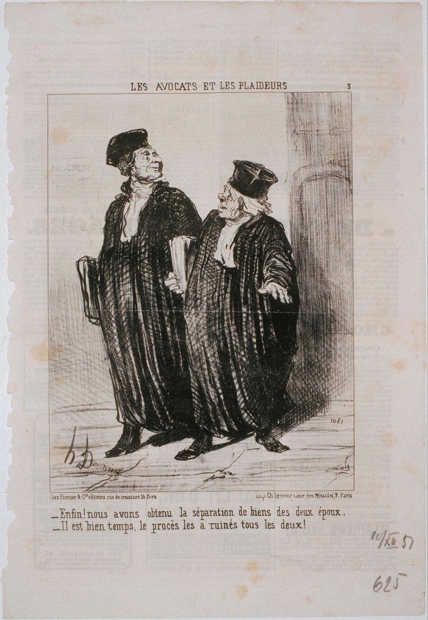 De Advocaten en de Pleiters - Eindelijk! We hebben de scheiding van goederen verkregen door Honoré Daumier