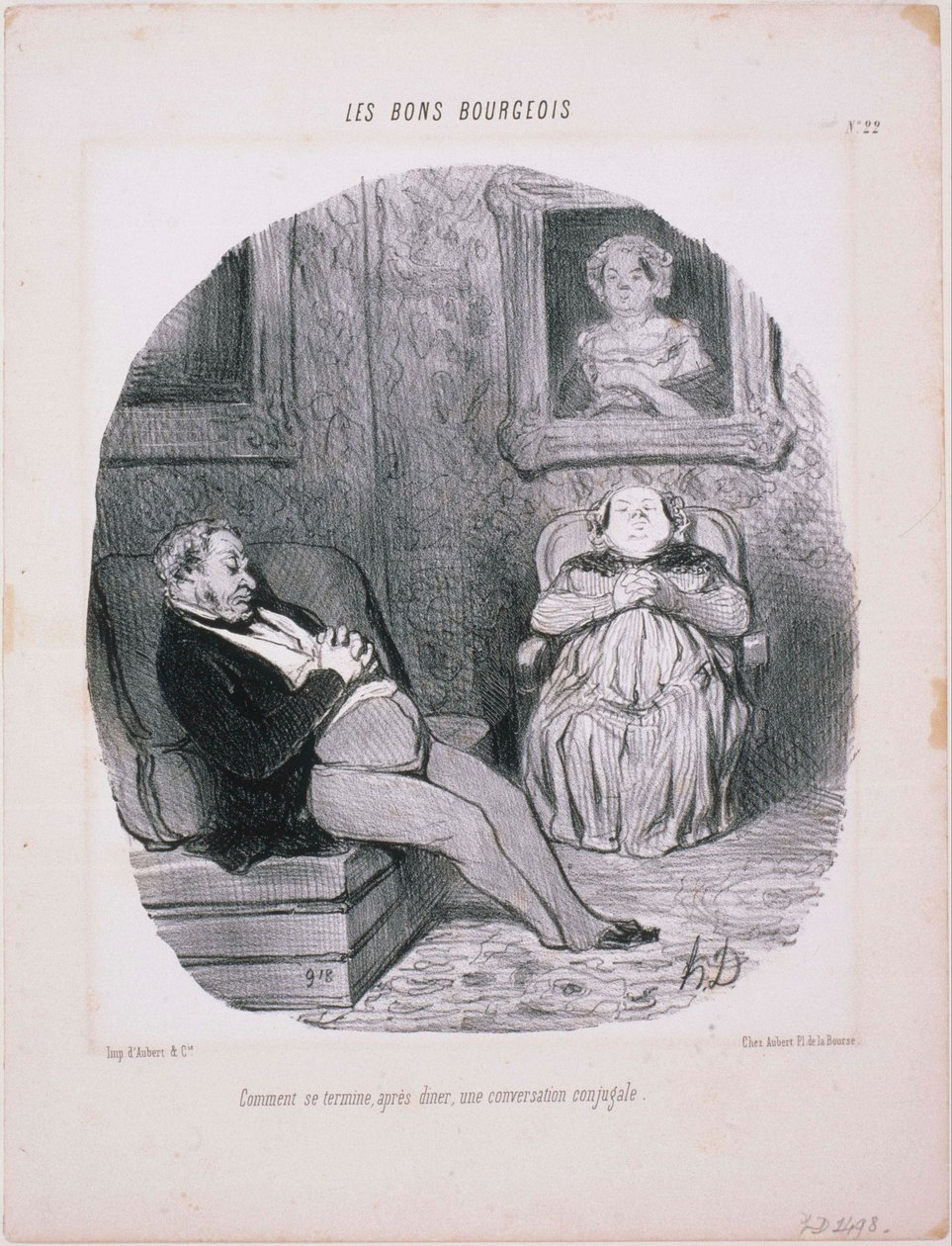 Les Bons Bourgeois: Hoe een huwelijksgesprek eindigt door Honoré Daumier
