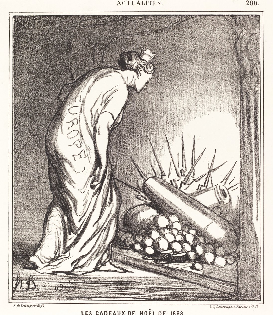 De Kerstcadeaus van 1868 door Honoré Daumier