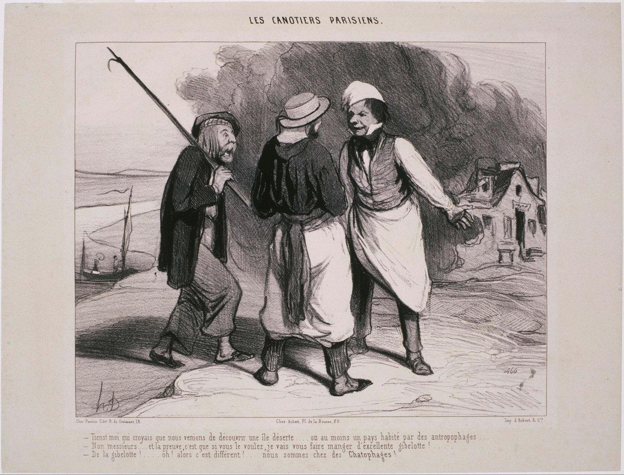 De Parijse Roeiers - Kijk! Ik dacht dat we net hadden ontdekt... door Honoré Daumier