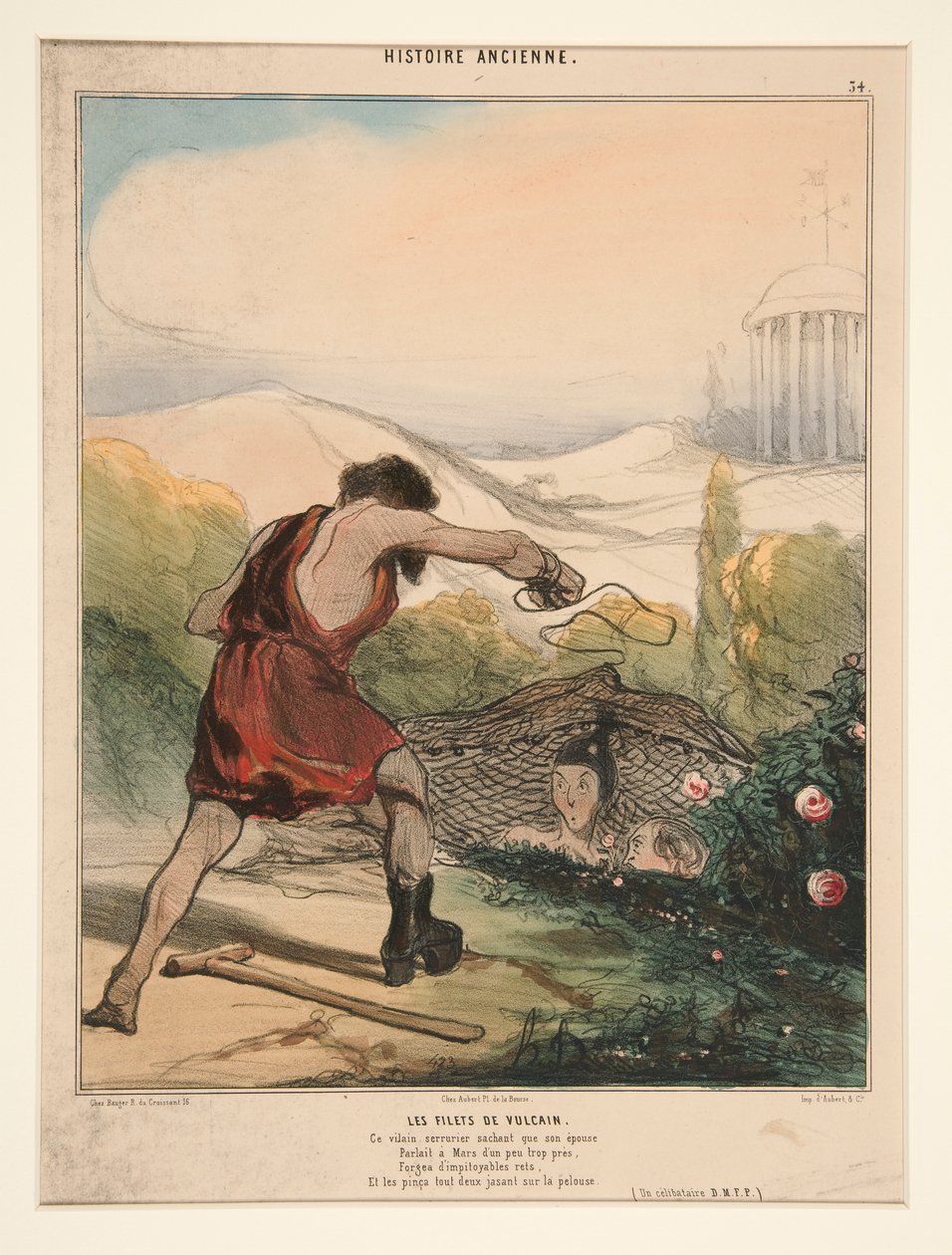 Les Filets de Vulcain door Honoré Daumier