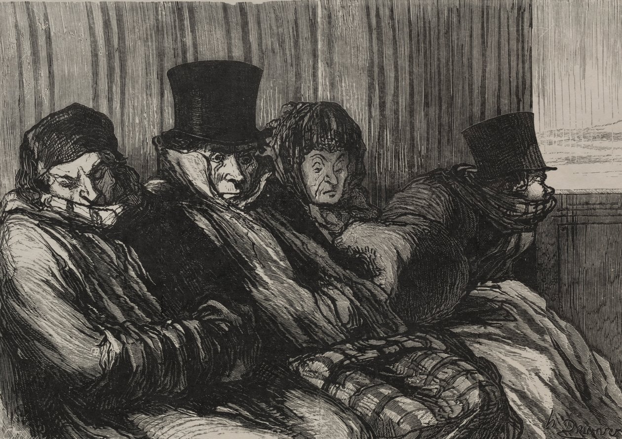 De Spoorwegen: Plezier Trein: tien graden van naaktheid en slecht humeur door Honoré Daumier