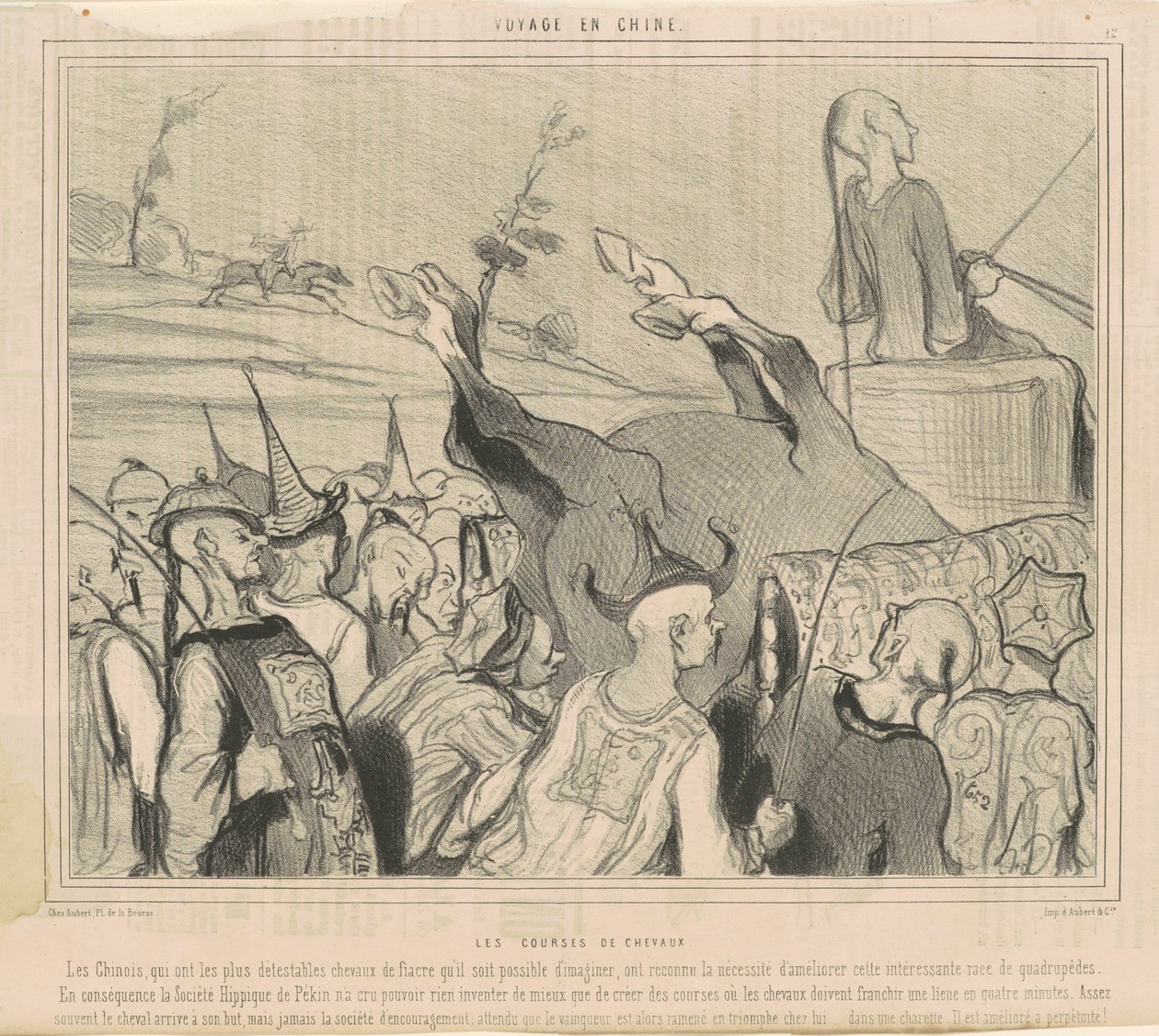 De paardenraces door Honoré Daumier