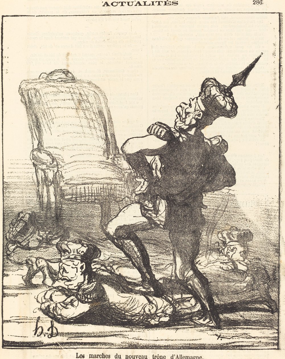 De trappen van de nieuwe troon van Duitsland door Honoré Daumier