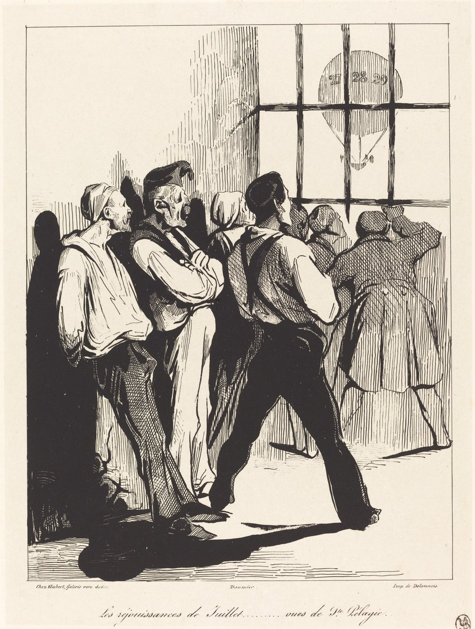 De vreugde van juli... gezien vanuit Ste. Pélagie door Honoré Daumier