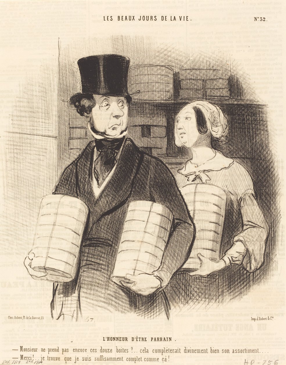 De eer om peetvader te zijn door Honoré Daumier