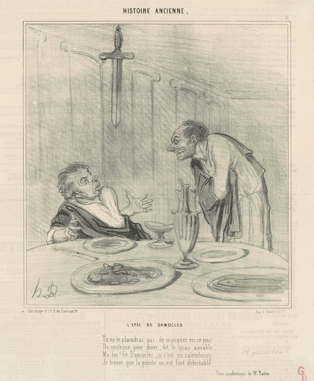 Het zwaard van Damocles door Honoré Daumier