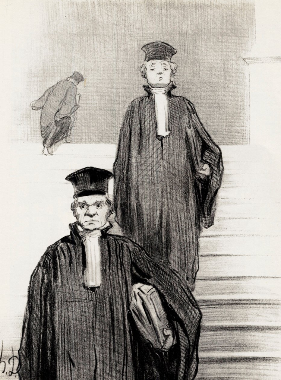 Hoofdstaircase van het Paleis van Justitie, 1848 door Honoré Daumier