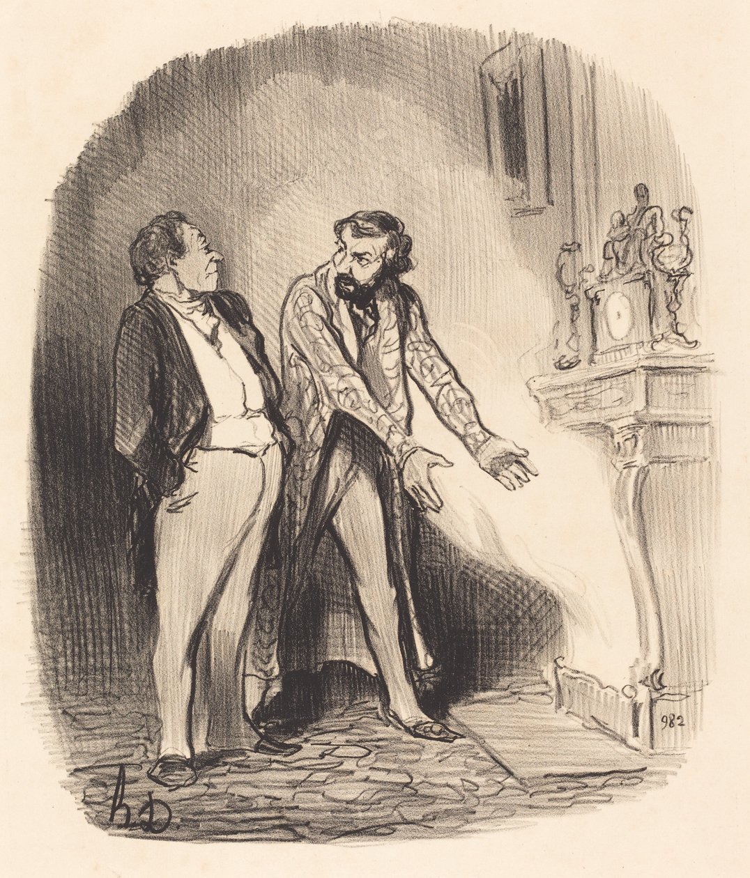 Maar meneer de eigenaar, kijk... door Honoré Daumier