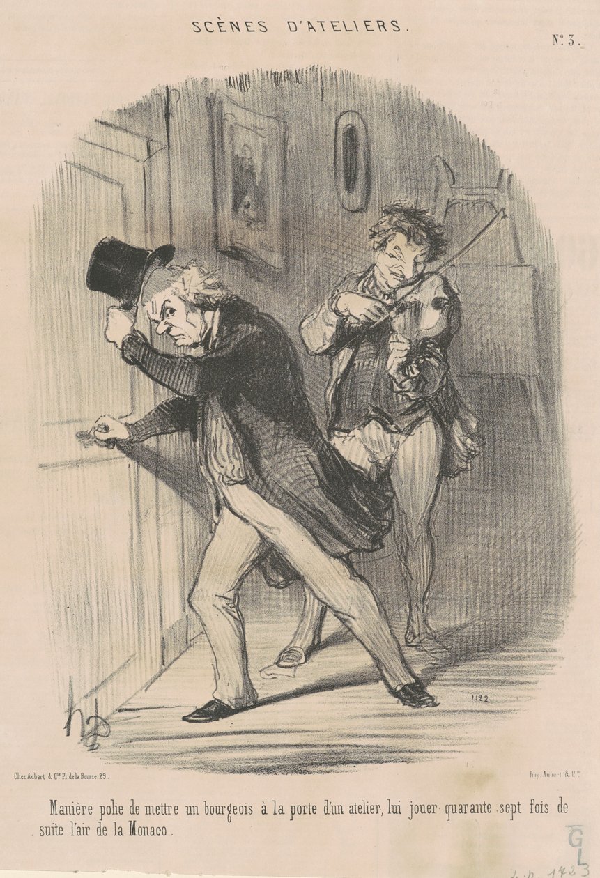Beleefde manier om... aan de deur te zetten door Honoré Daumier