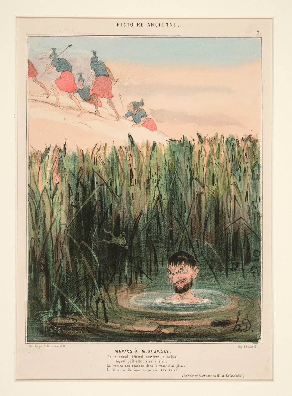 Marius bij Minturnes. Bewonder de sluwheid van deze grote generaal door Honoré Daumier