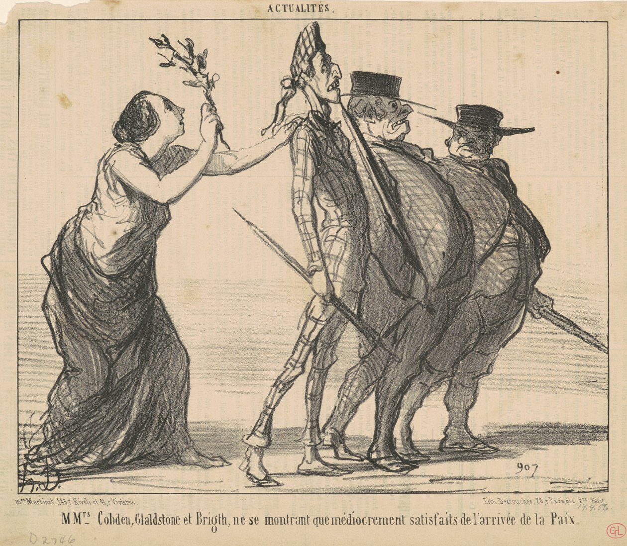 Mevrouwen Cobden, Gladstone en Bright... door Honoré Daumier