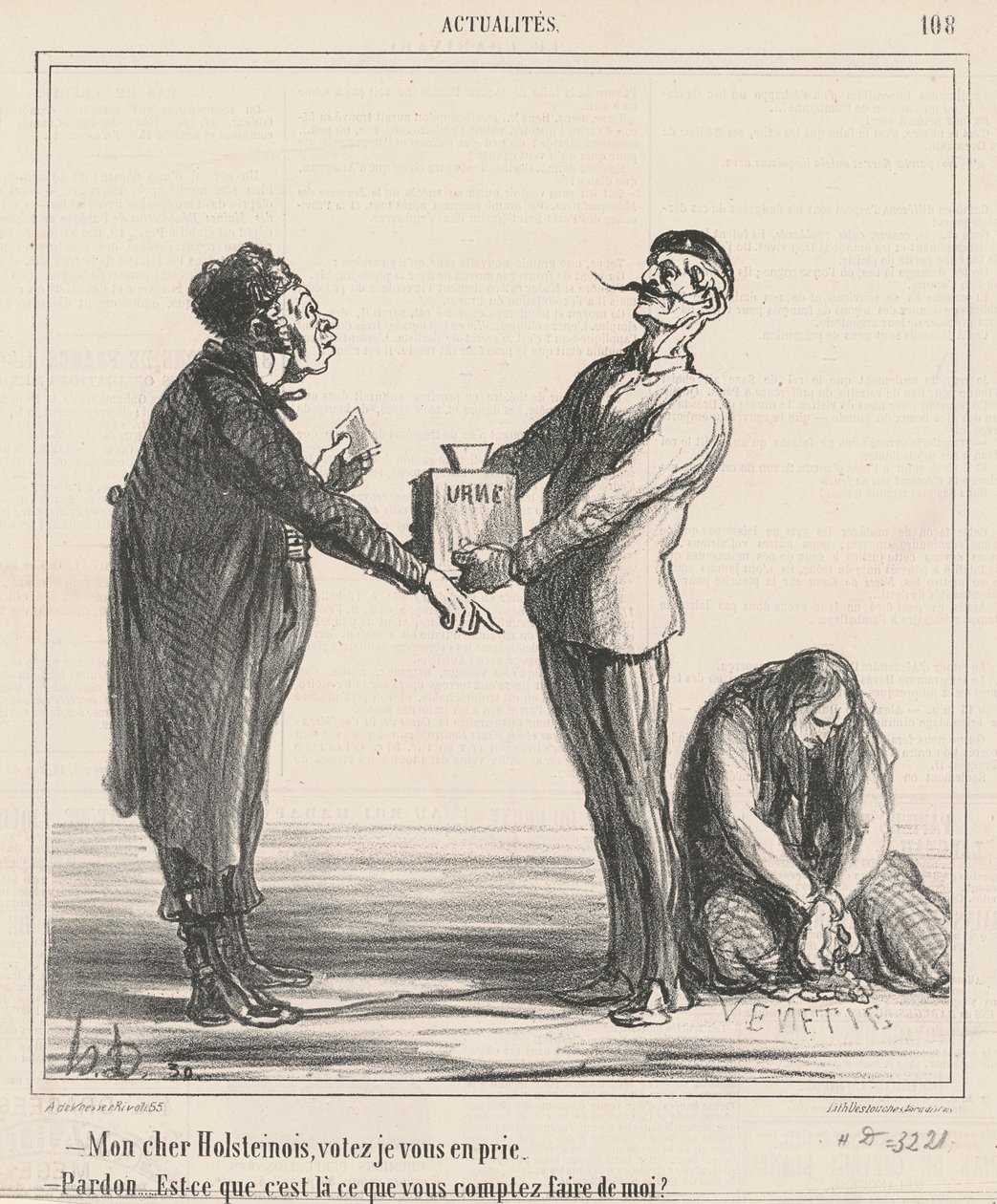 Mijn beste Holsteiner, stem alstublieft... door Honoré Daumier