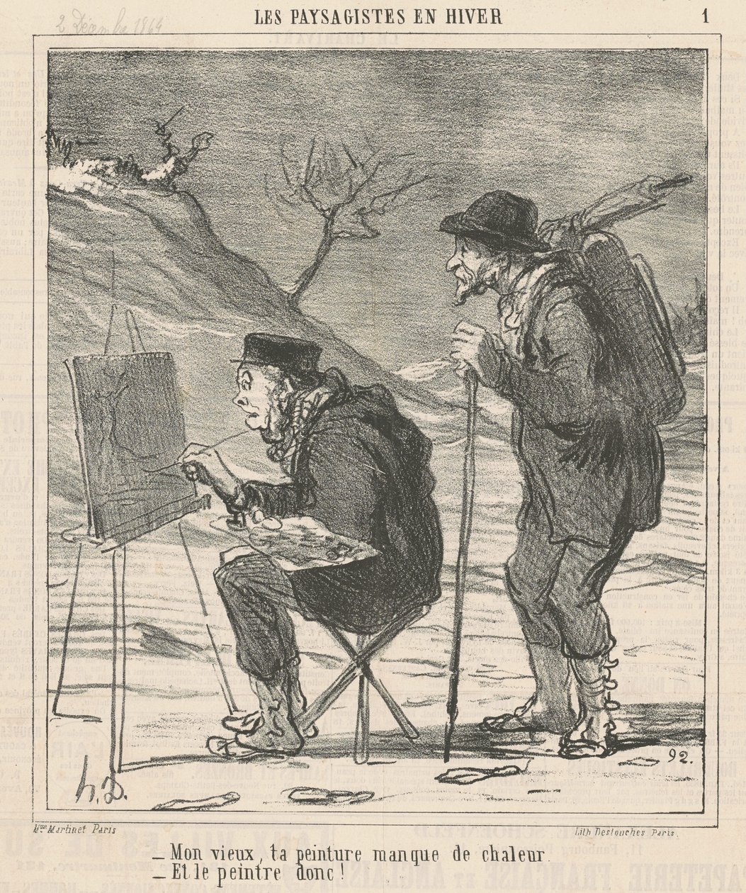 Mijn oude, je schilderij mist warmte... door Honoré Daumier