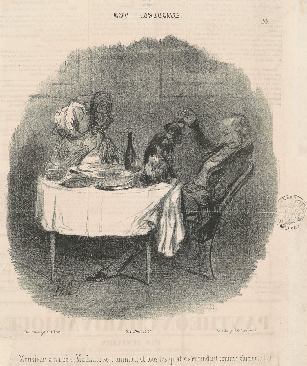 Meneer heeft zijn beest, mevrouw haar dier... door Honoré Daumier