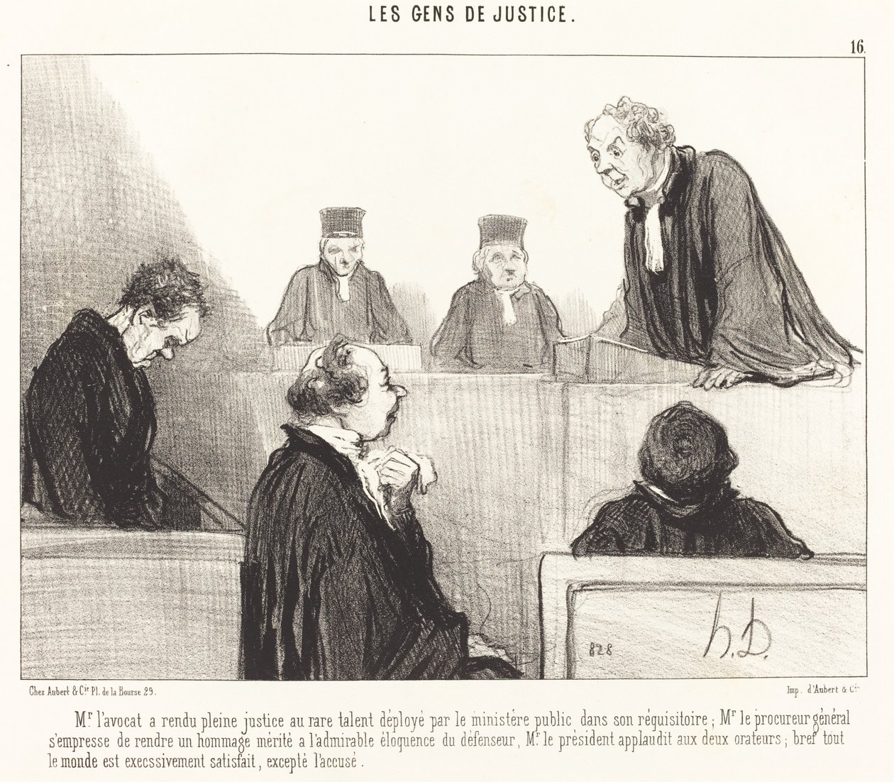 De advocaat heeft volledige rechtvaardigheid gebracht... door Honoré Daumier