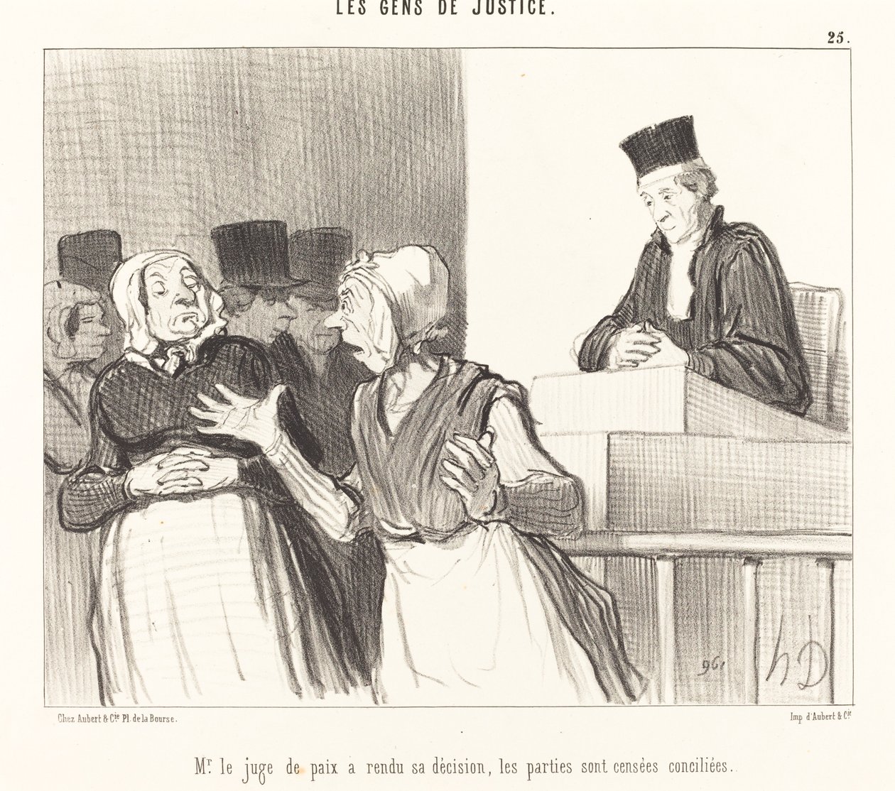 De vrederechter heeft zijn beslissing genomen... door Honoré Daumier