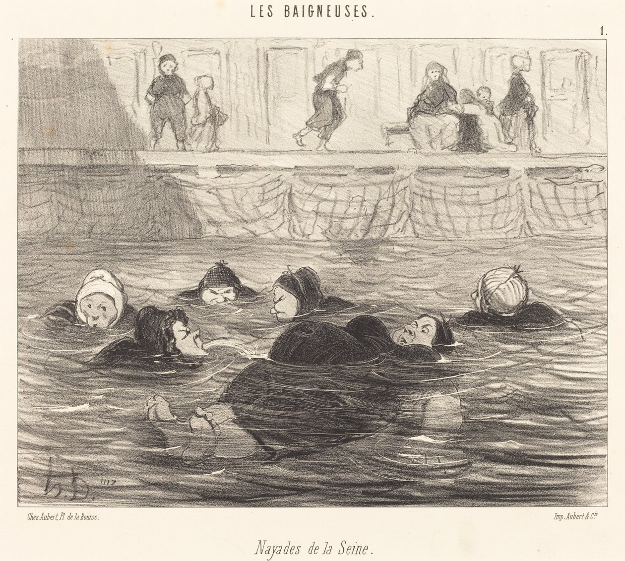 Naiaden van de Seine door Honoré Daumier