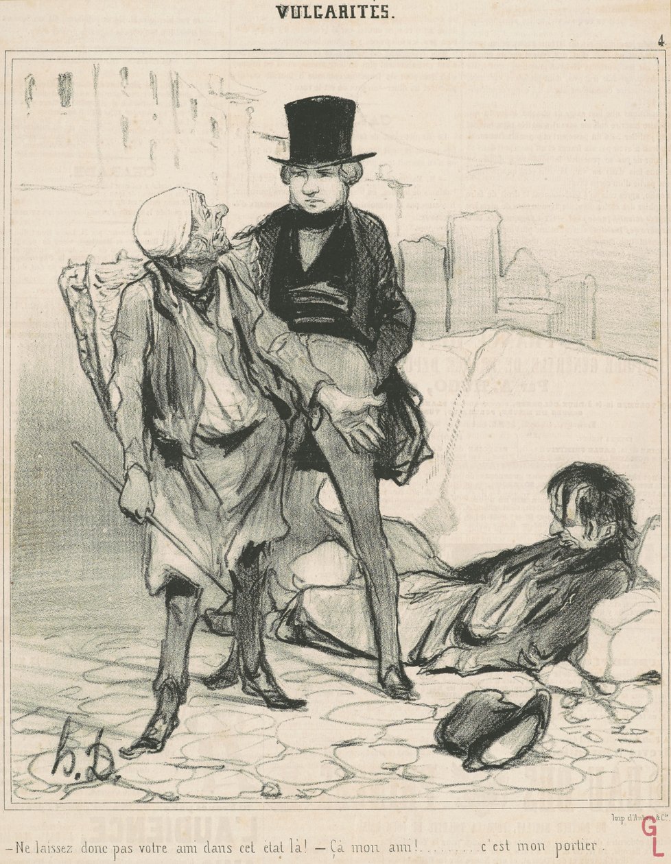 Laat je vriend niet in die toestand! door Honoré Daumier