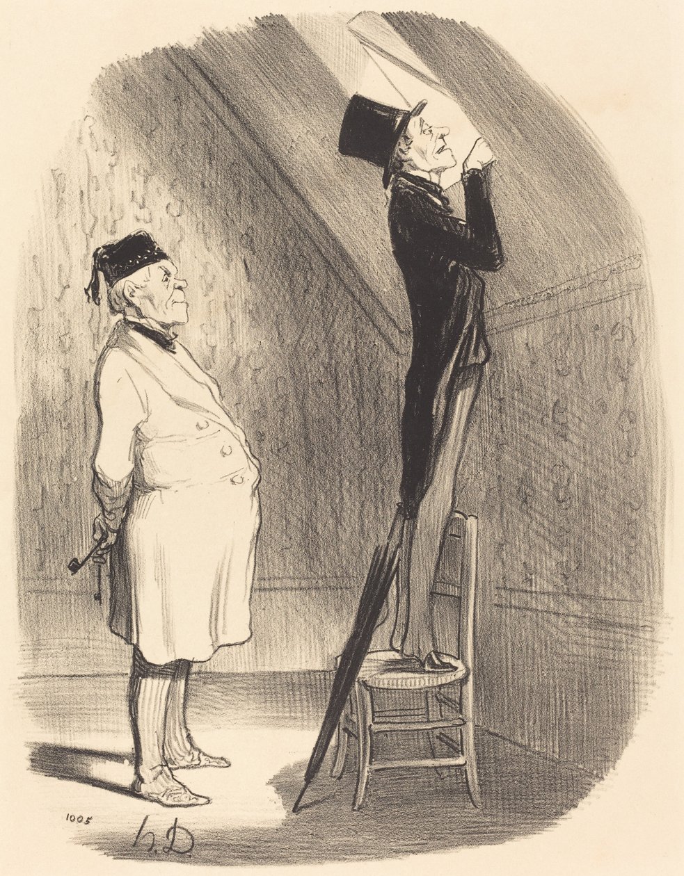 Oh! wat betreft het uitzicht, je zult hier niets beters vinden! door Honoré Daumier