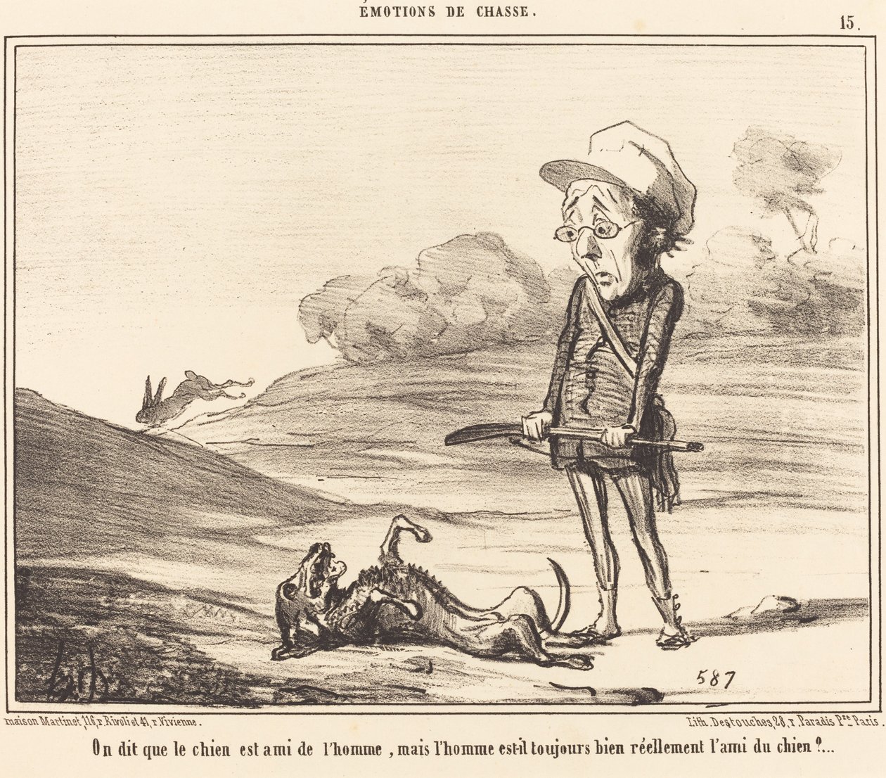 Men zegt dat de hond de vriend van de mens is... door Honoré Daumier