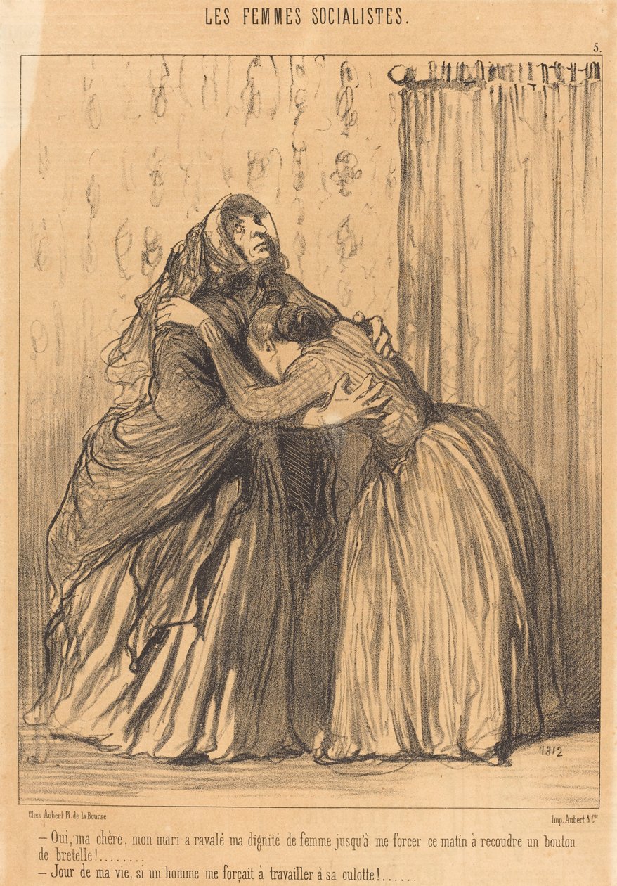 Ja, mijn liefste, mijn man heeft mijn waardigheid hersteld... door Honoré Daumier