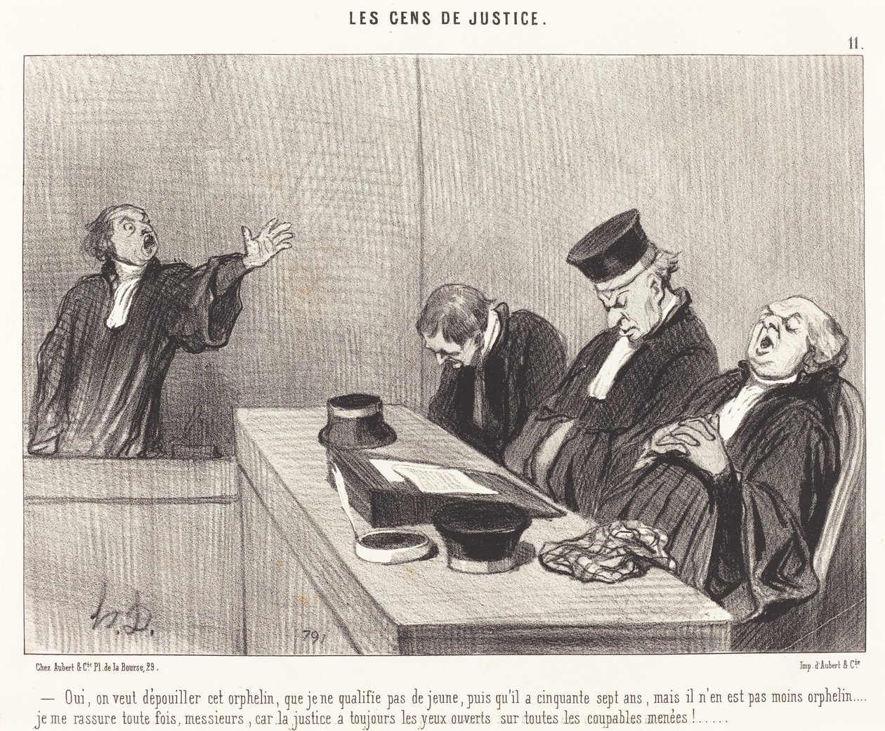 Ja, men wil deze wees beroven... door Honoré Daumier