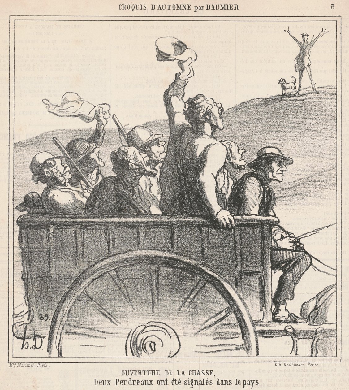 Opening van de jacht door Honoré Daumier