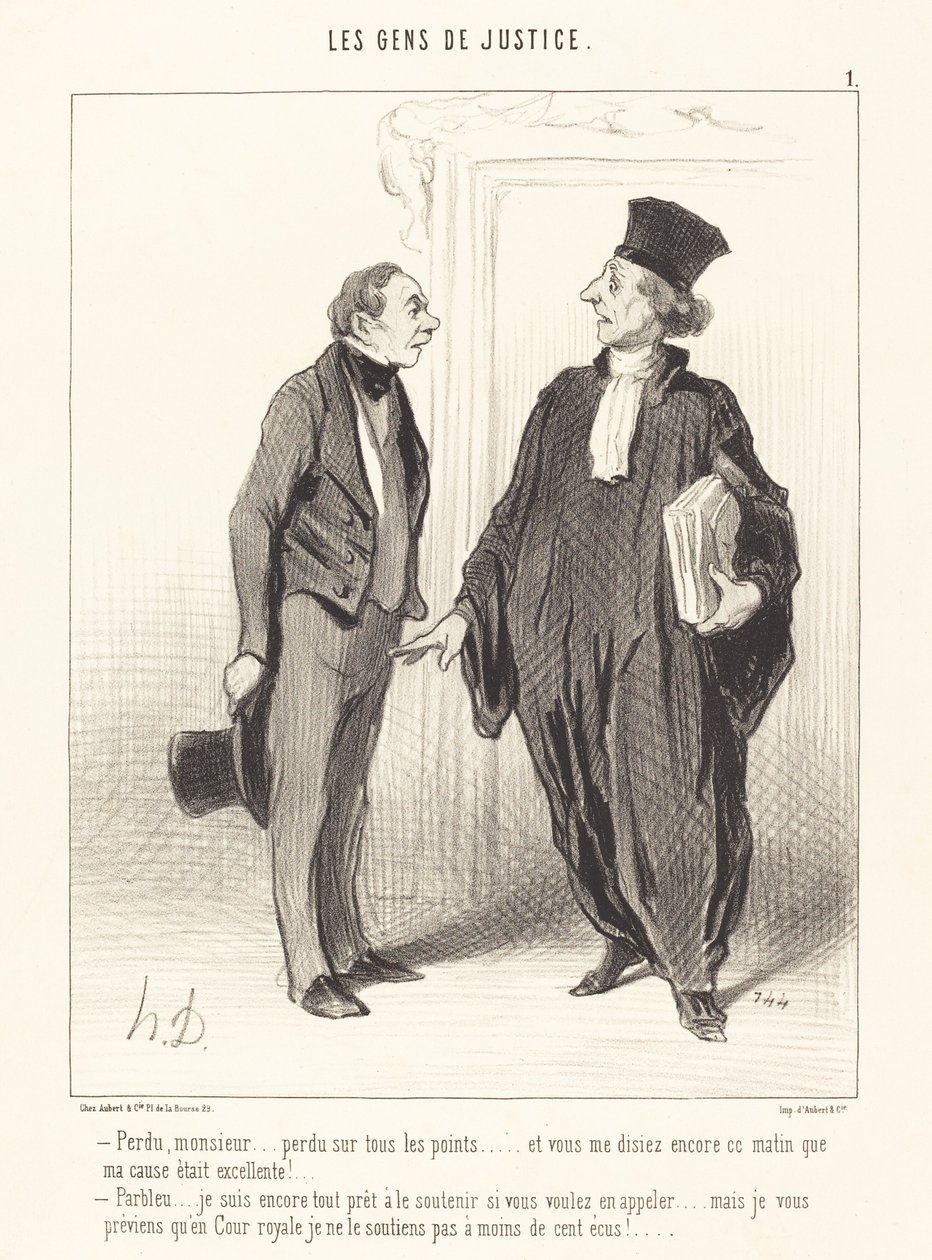 Verloren, meneer... verloren op alle punten... door Honoré Daumier