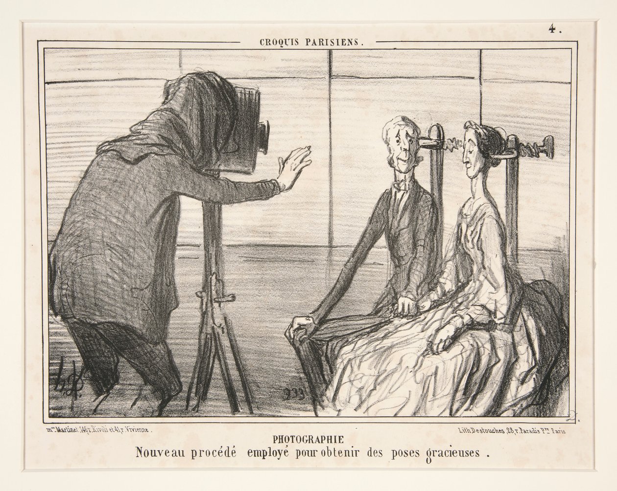 Fotografie. Nieuwe methode gebruikt om sierlijke poses te verkrijgen, uit Croquis Parisiens door Honoré Daumier