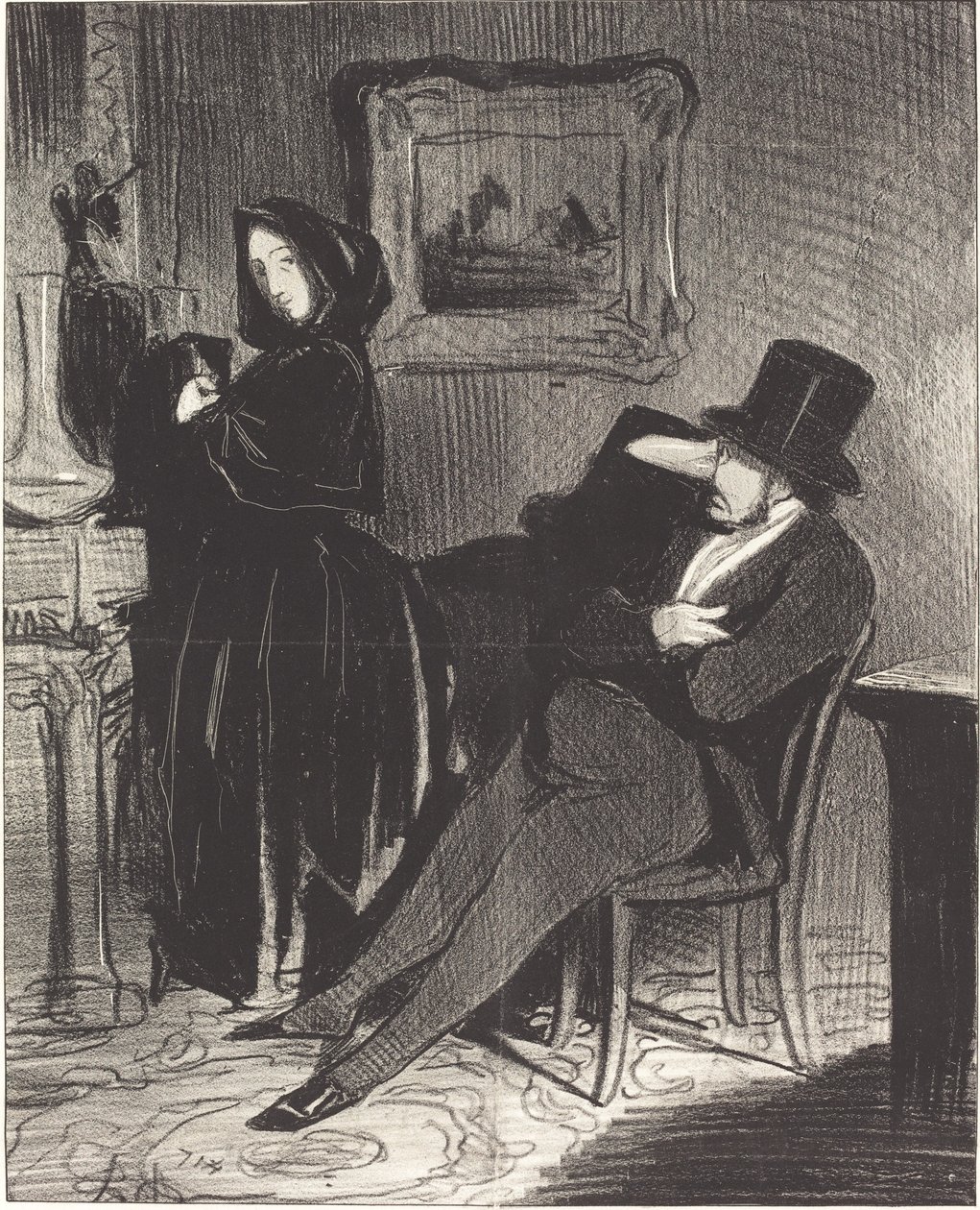 Vaker dan ik je zal brengen... naar het bal... door Honoré Daumier