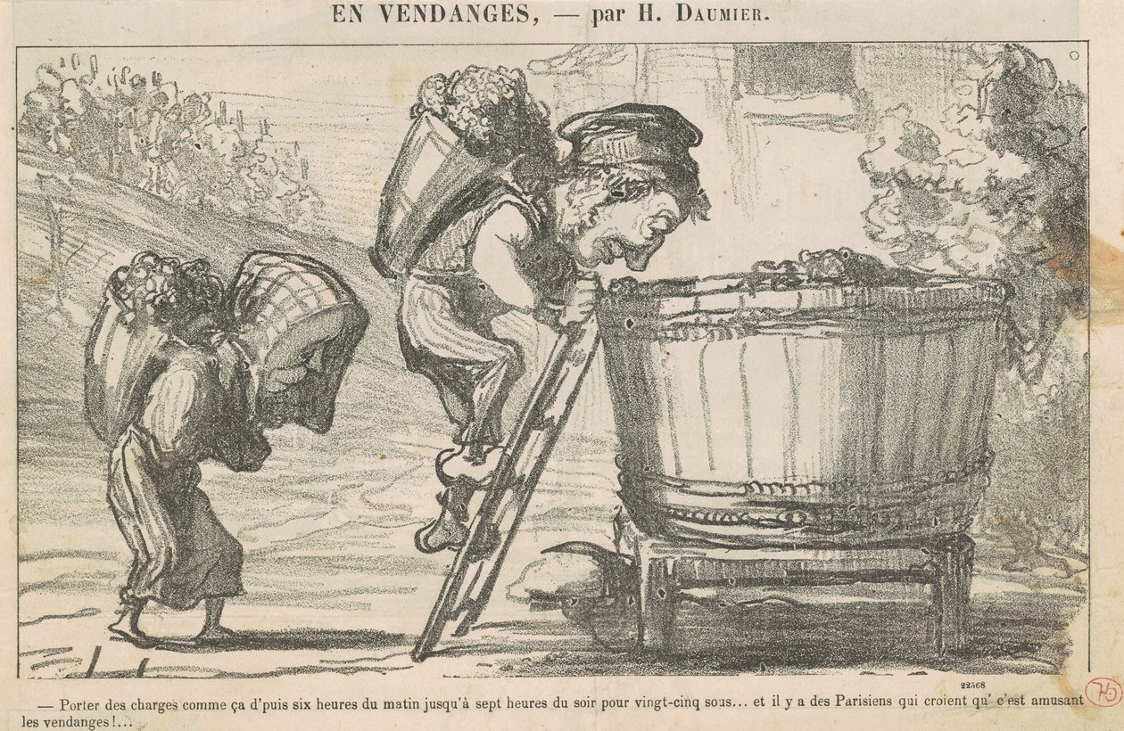 Ladingen dragen zoals deze sinds zes uur door Honoré Daumier