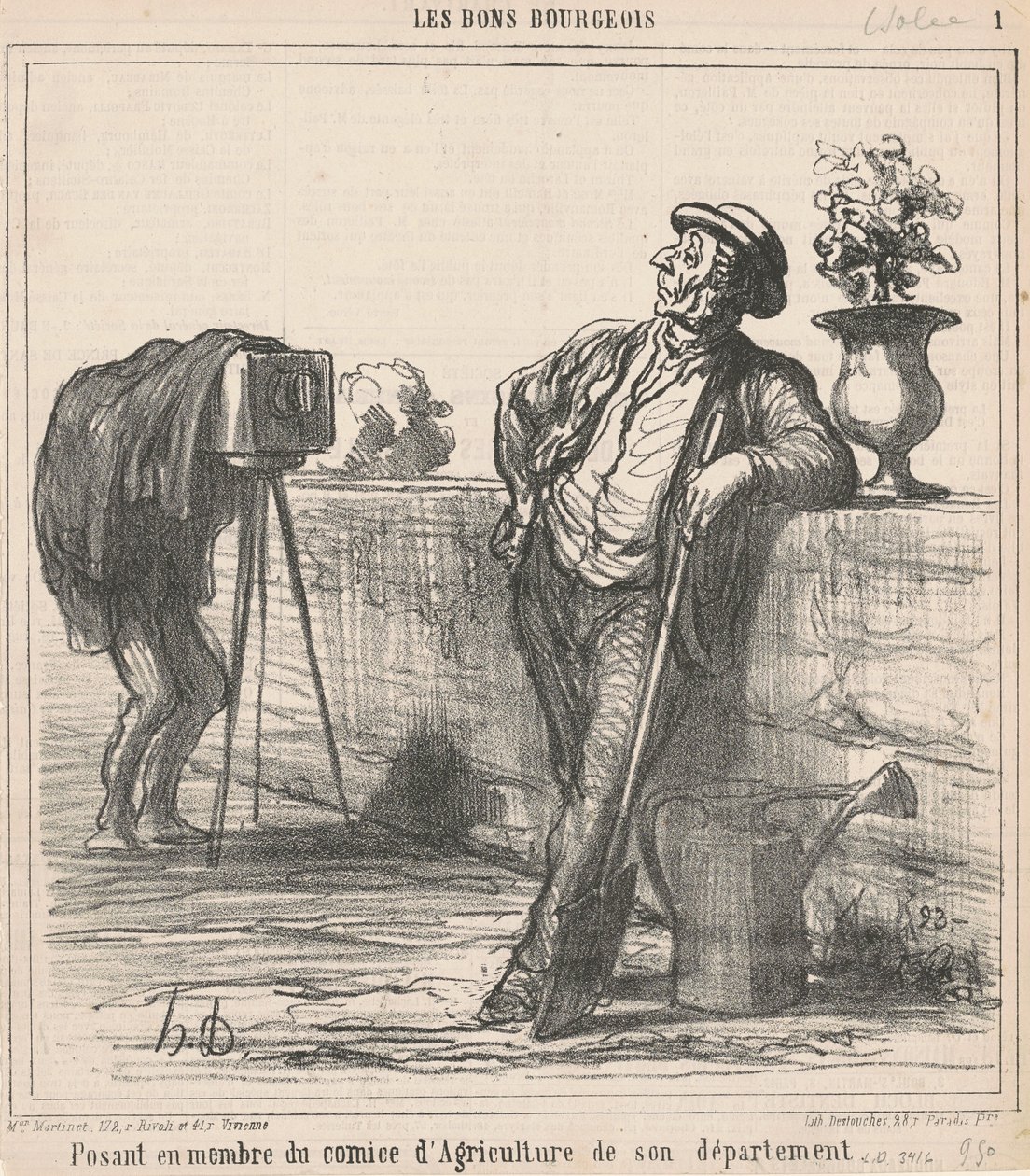 Poseren als lid van de landbouwcommissie... door Honoré Daumier