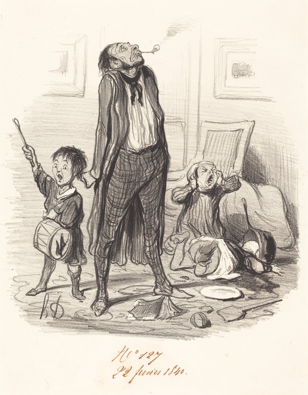 Klassieke dichter die een herderszang componeert door Honoré Daumier