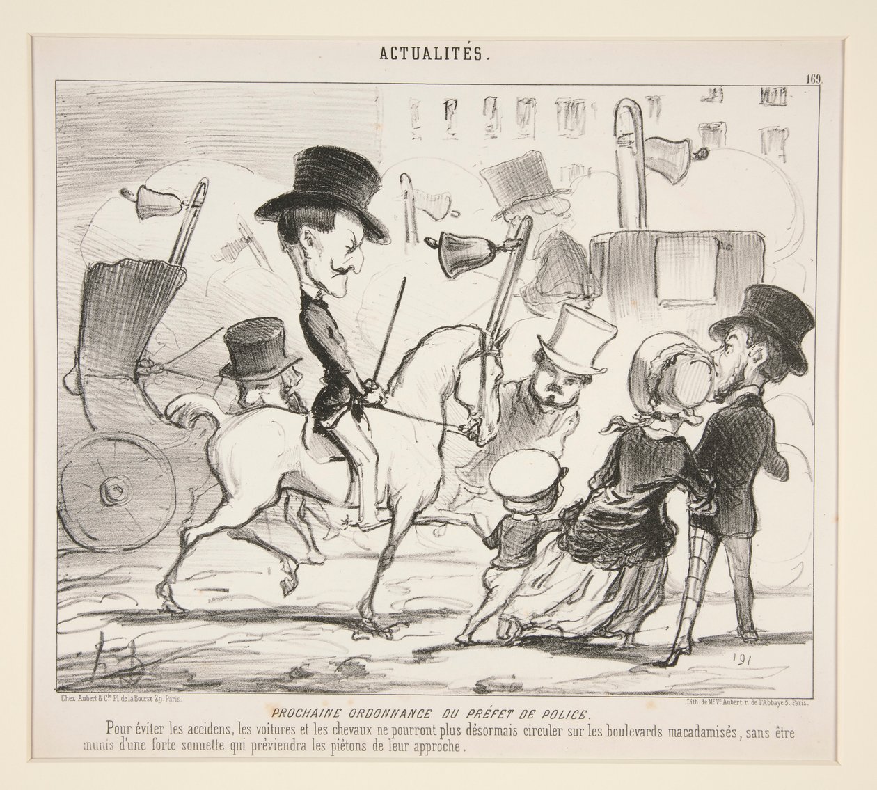 Prochaine Ordonnance du Préfet de Police. (Om ongevallen te voorkomen) door Honoré Daumier