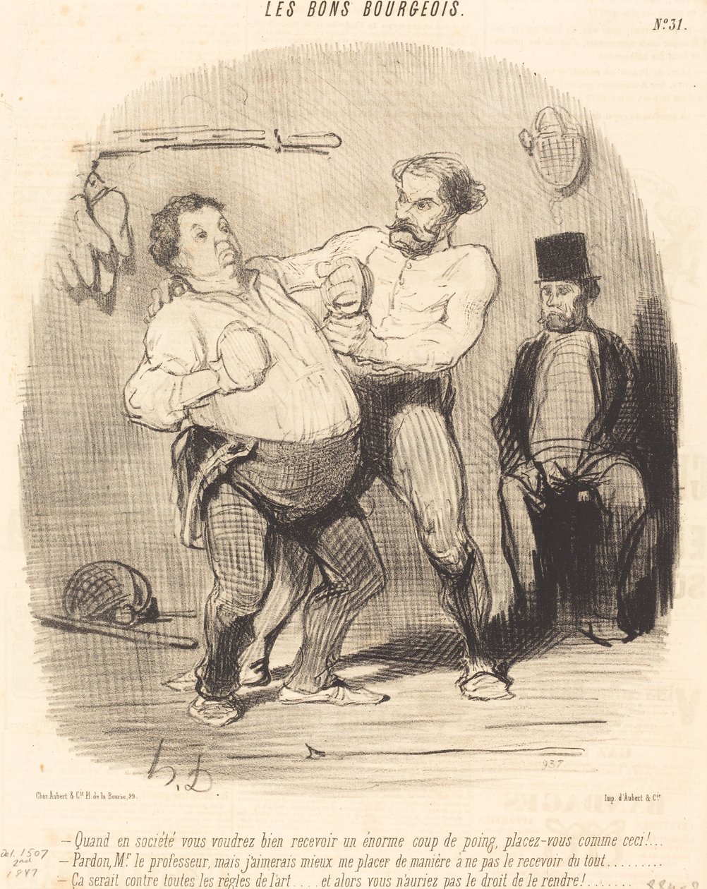 Quand en société vous voudrez bien recevoir un... coup... door Honoré Daumier