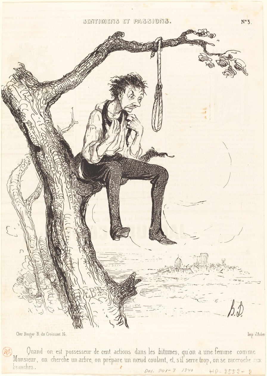 Wanneer men bezitter is van honderd aandelen... door Honoré Daumier