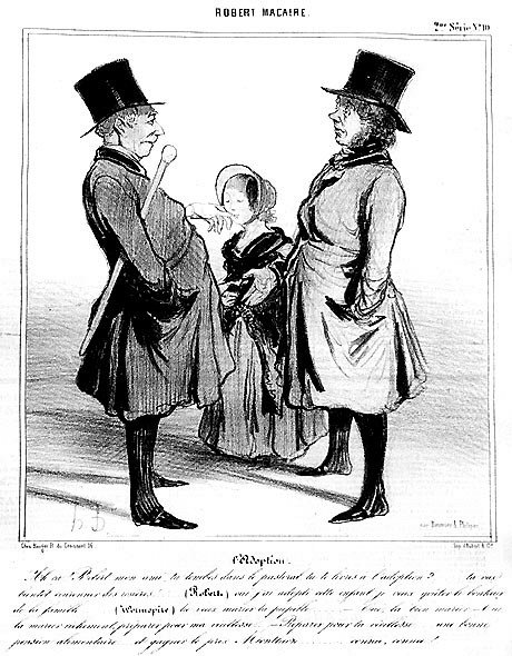 Robert Macaire: de adoptie, door Daumier - in Charivari van 25/04/1841 door Honoré Daumier