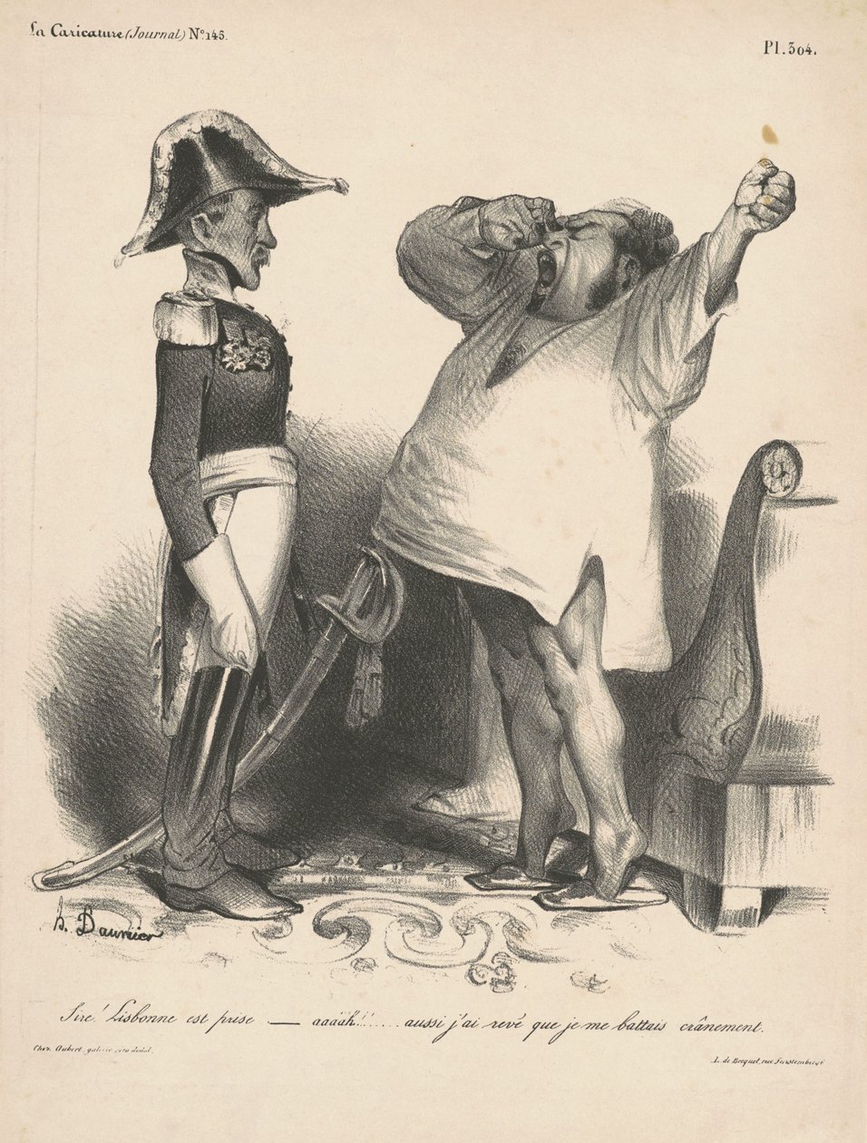 Sire! Lissabon is ingenomen... door Honoré Daumier