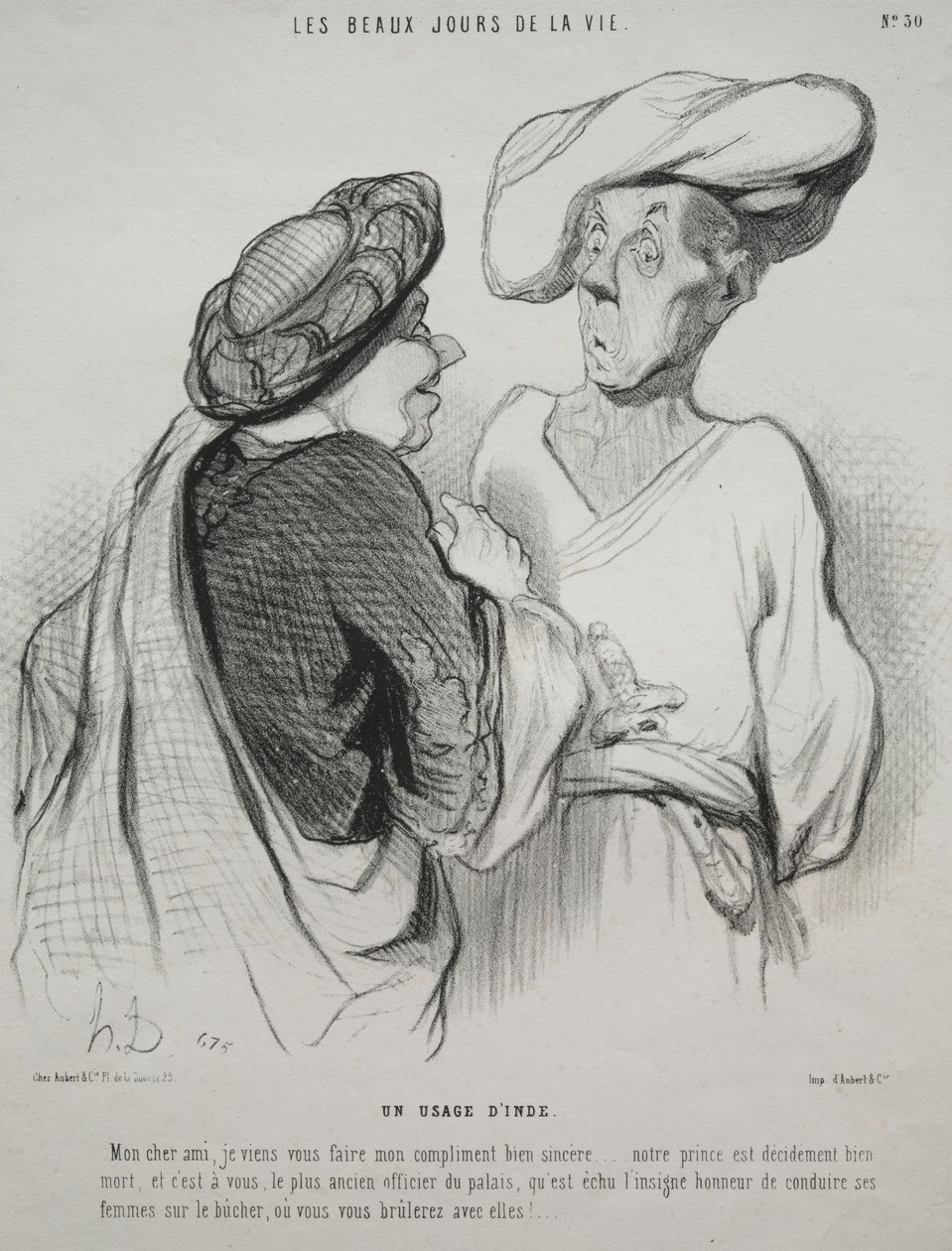 De Mooie Dagen van het Leven, plaat 30: Een Indiase Gewoonte door Honoré Daumier
