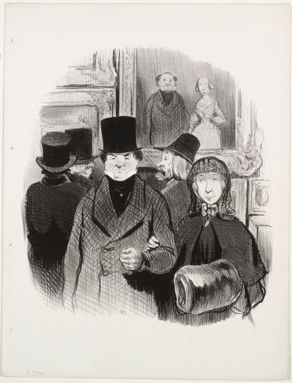 De Mooie Dagen van het Leven, plaat 59: Wanneer iemands portret in de Salon hangt door Honoré Daumier
