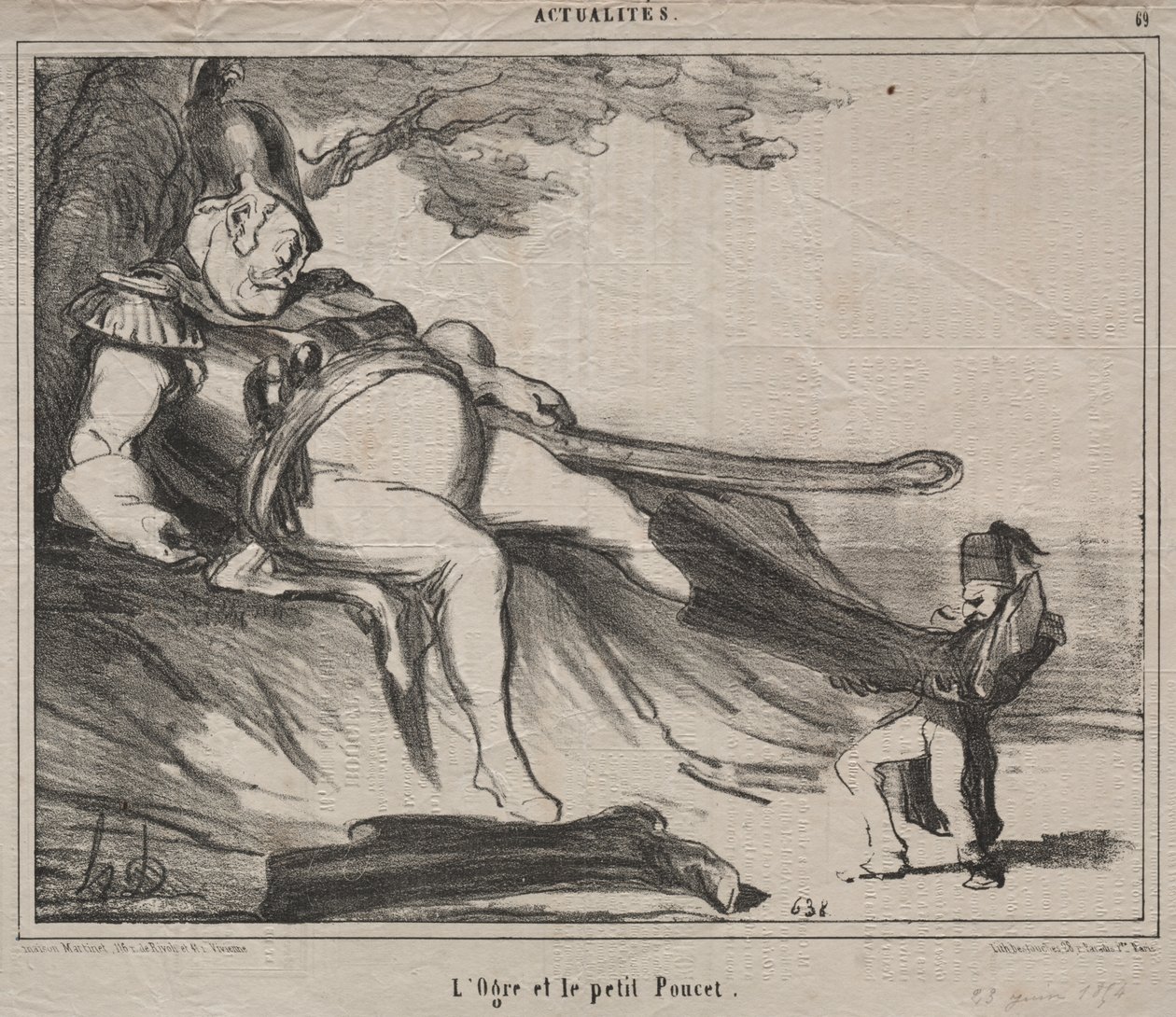 De Kozakken voor de lach (plaat 61): De reus en zijn kleine Klein Duimpje door Honoré Daumier