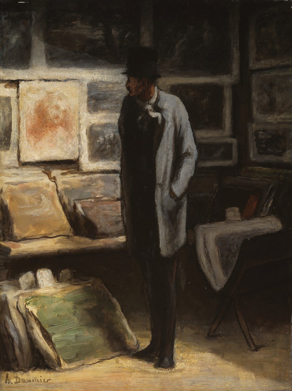 De prentverzamelaar, ca. 1857-63 door Honoré Daumier